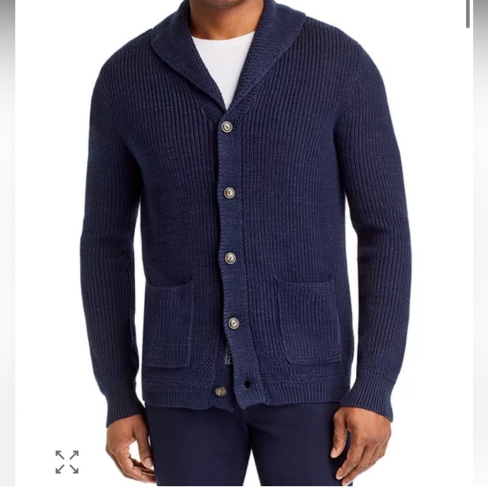 POLO RALPH LAUREN SHAWL COLLAR COTTON LINEN CARDIGAN SWEATER size XXL